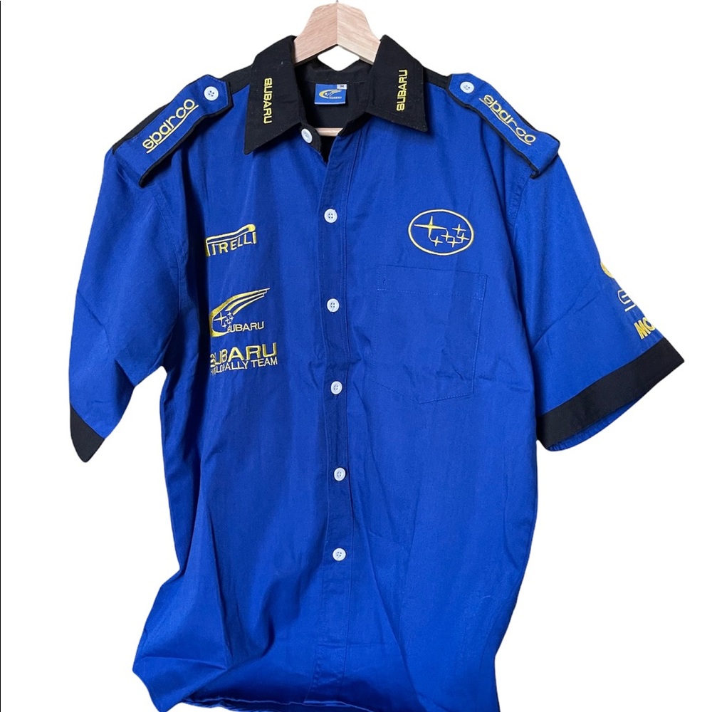 Rare Vintage SUBARU World Rally Team Sparco Racing Shirt